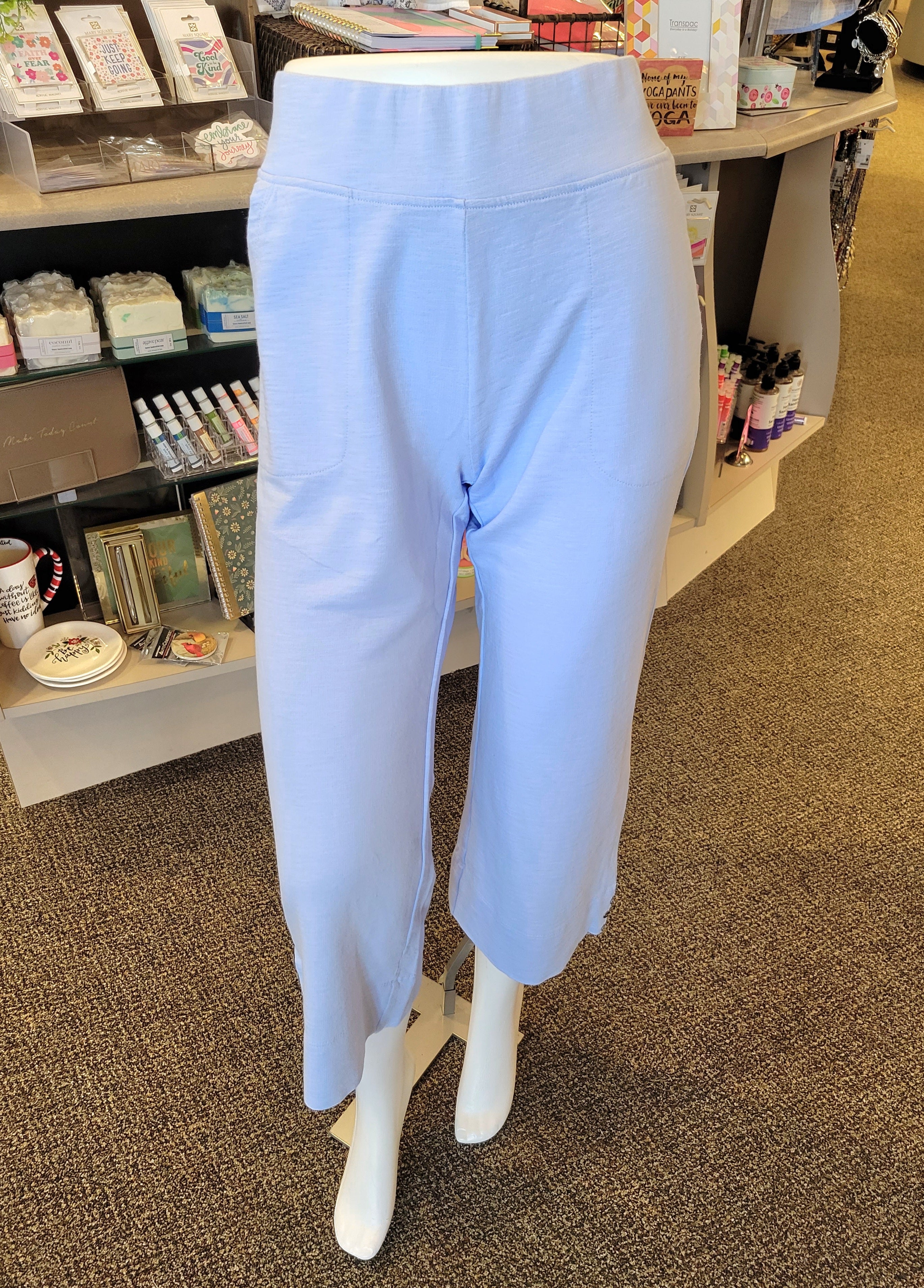Wild Palms Shimmer Side Button Capri - Cotton