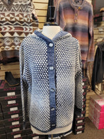 Ethyl Knitted Button-Up Hoodie