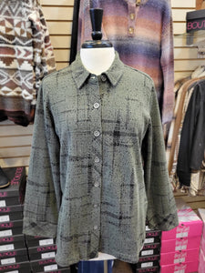 Speckled Button Down Shirt - Olive