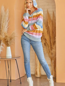 Blu Pepper Hooded Stripe Sweater