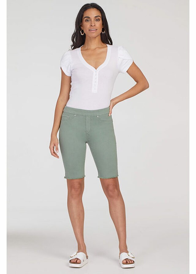 Tribal Fashions Audrey Pull-On Fringe Bermuda - Cactus