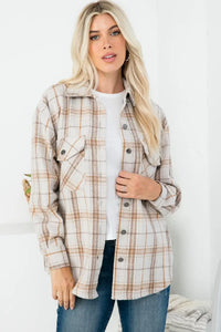 Casual Long Sleeve Plaid Shacket