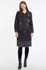 Distressed Duster Denim Jacket