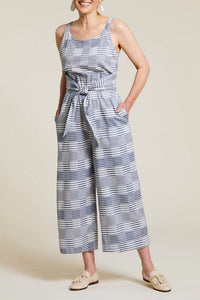 Tribal Fashions Striped Crop Jumpsuit