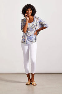 Tribal Fashions Floral Burnout Dolman Top - Water