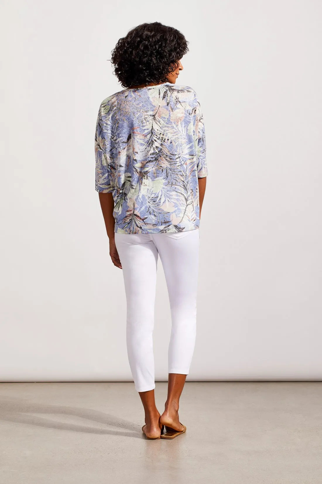 Tribal Fashions Floral Burnout Dolman Top - Water