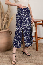 Blu Pepper Spotted Midi Skirt