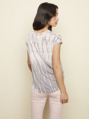 Tie-Dye Knit Top with Cap Sleeve - Crystal