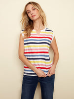 Charlie B Rainbow Notch Neck Tee