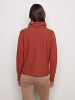 Charlie B Cotton Funnel Neck Sweater - Spice