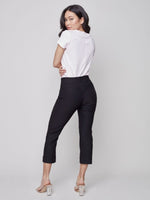 Charlie B Stretch Pull-On Capri Pant with Folded Cuff - Black