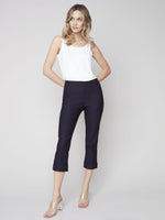 Charlie B Stretch Pull-On Capri Pant with Folded Cuff - Navy