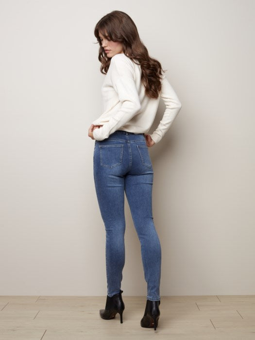 Charlie B 5 Pocket Infinity Stretch Denim - Medium Blue