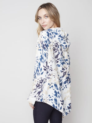 Charlie B Linen Long Duster Jacket with Hood - Bloom