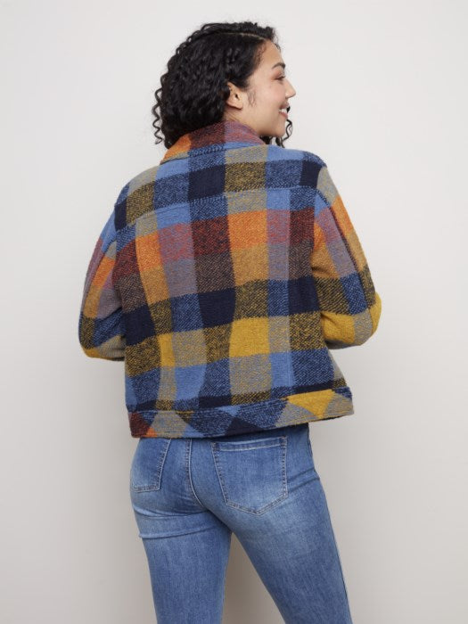 Charlie B Boiled Wool Plaid Jacket
