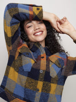 Charlie B Boiled Wool Plaid Jacket
