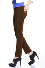Slimsation by Multiples Pull-On Narrow Leg Ankle Pant / Chocolate