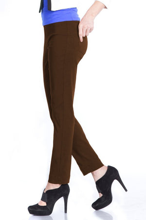 Slimsation by Multiples Pull-On Narrow Leg Ankle Pant / Chocolate