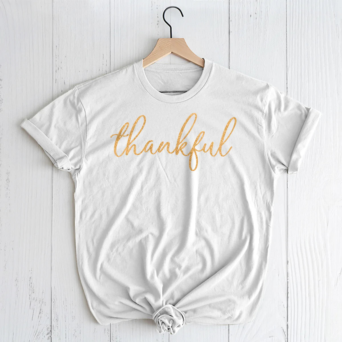 Thankful (Glitter Lettering) - Graphic Tee