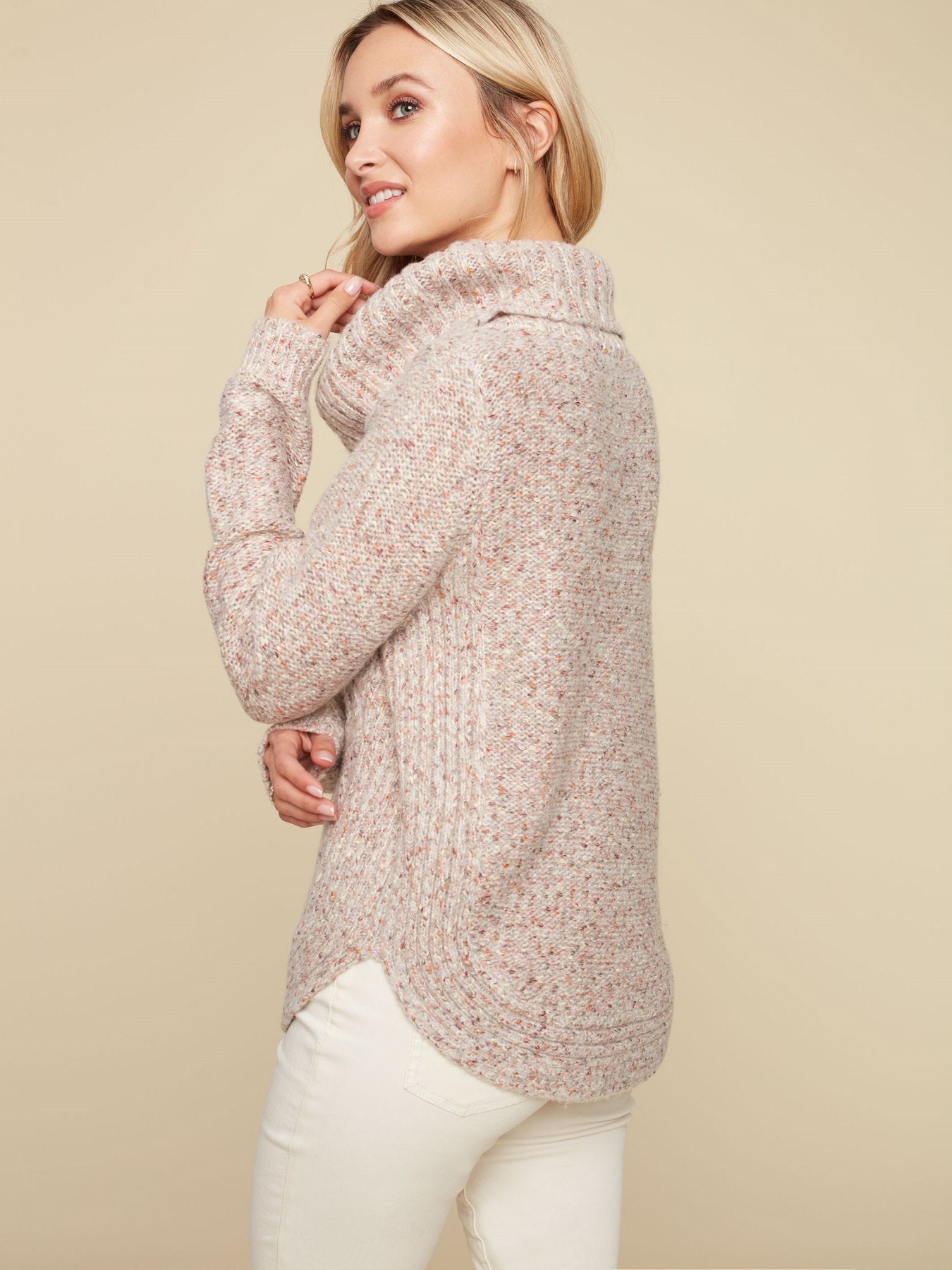 Cable Knit Cowl Neck Sweater