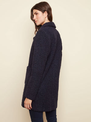 Charlie B Celeste Boucle Jacket - Navy