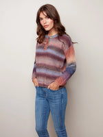 Charlie B Striped Sweater with Button Detail