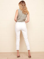 Charlie B Tier Fray Hem Ankle Jean - White