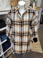 Keren Hart Plaid Wool Maxi Bomber Coat (Fully Lined)