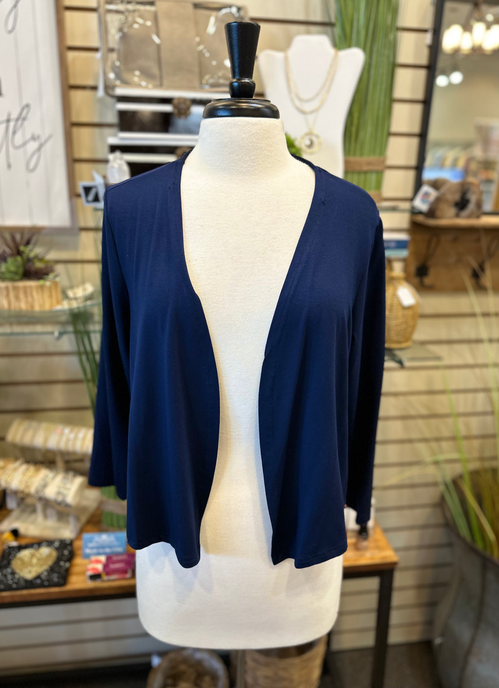 Michael Tyler Bamboo 3/4 Sleeve Bolero - Navy