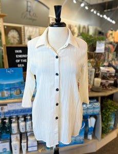 Creation Crinkle Gauze Tunic - Cream