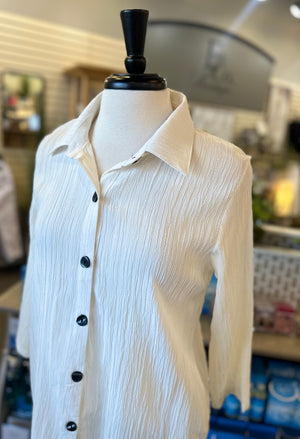 Creation Crinkle Gauze Tunic - Cream