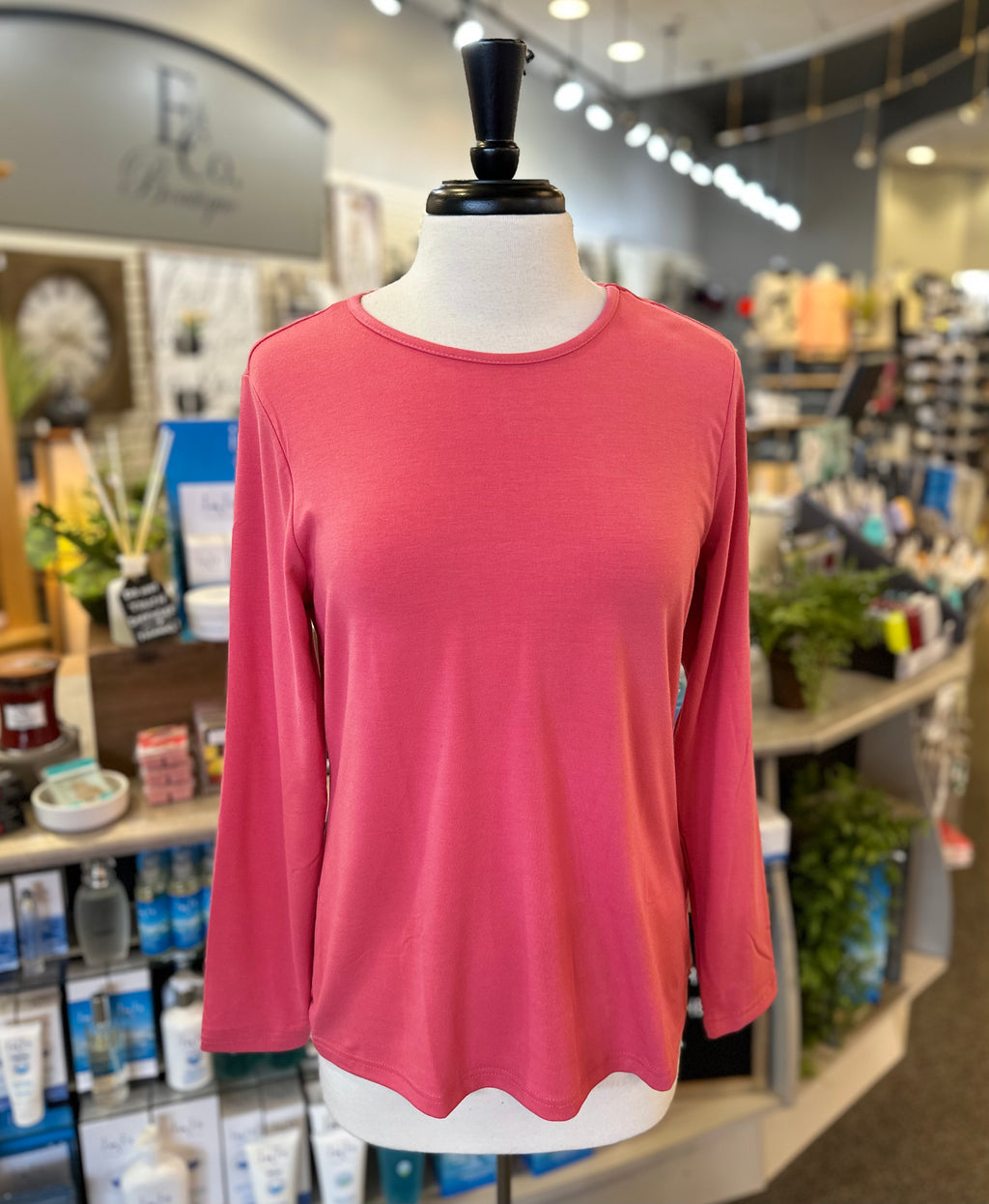 Lulu B Scoop Neck Long Sleeve - Coral