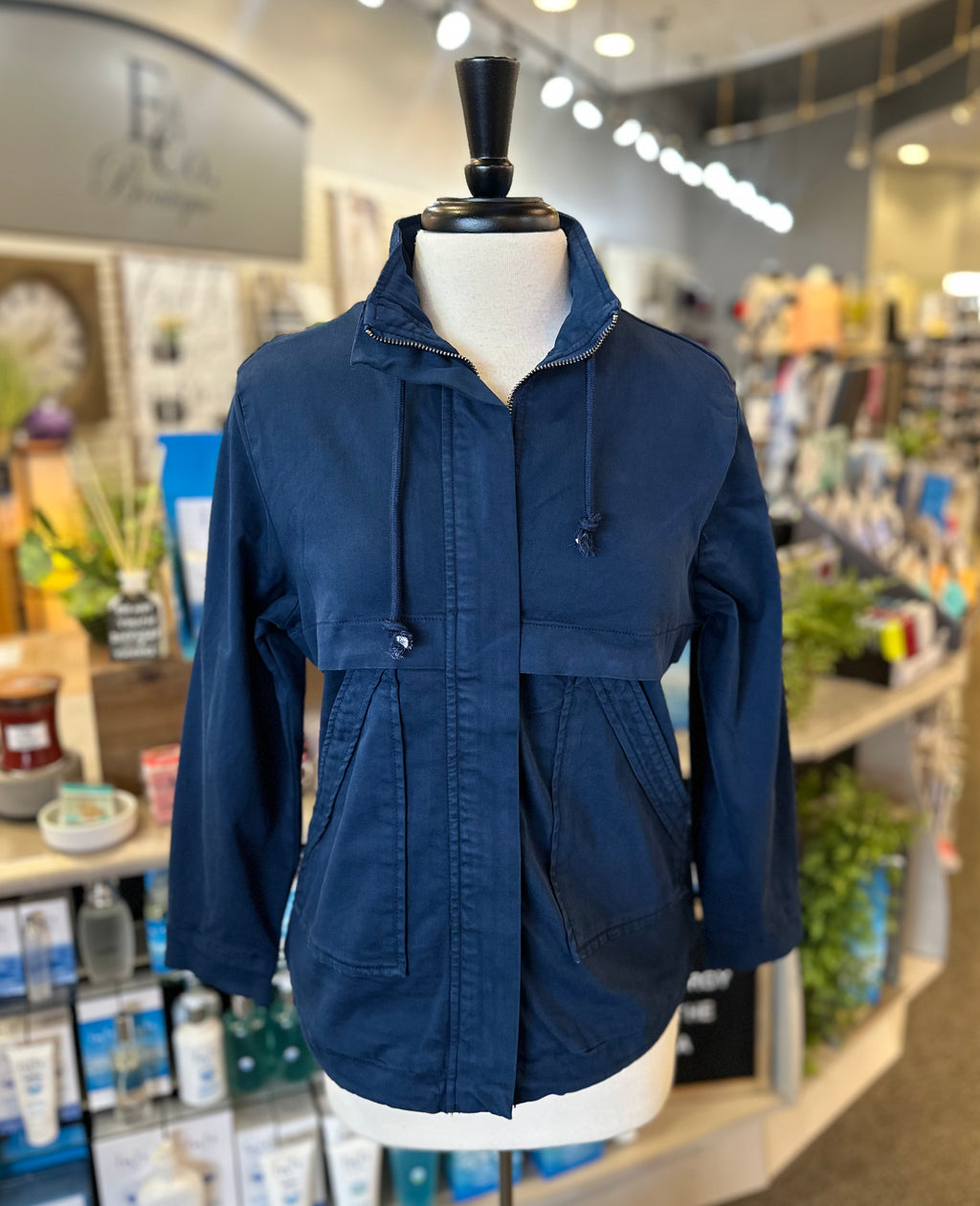 Ethyl Zip Front Jacket - Navy
