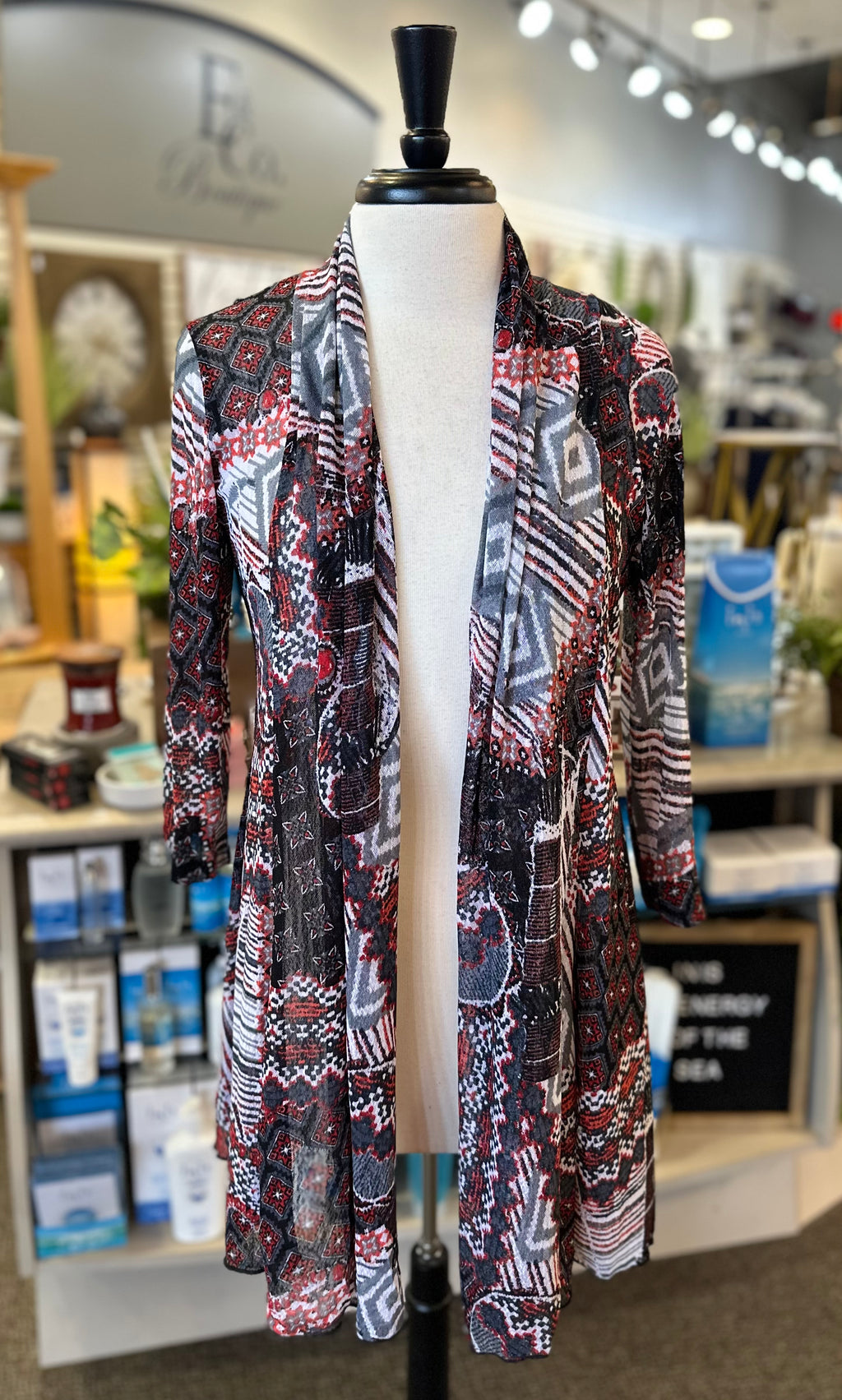 Printed Mesh Cardigan by Creation