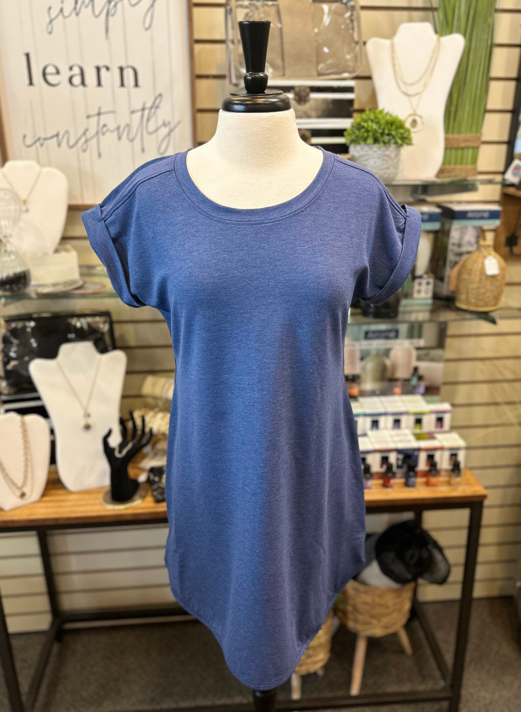 Keren Hart T-Shirt Dress - Blue