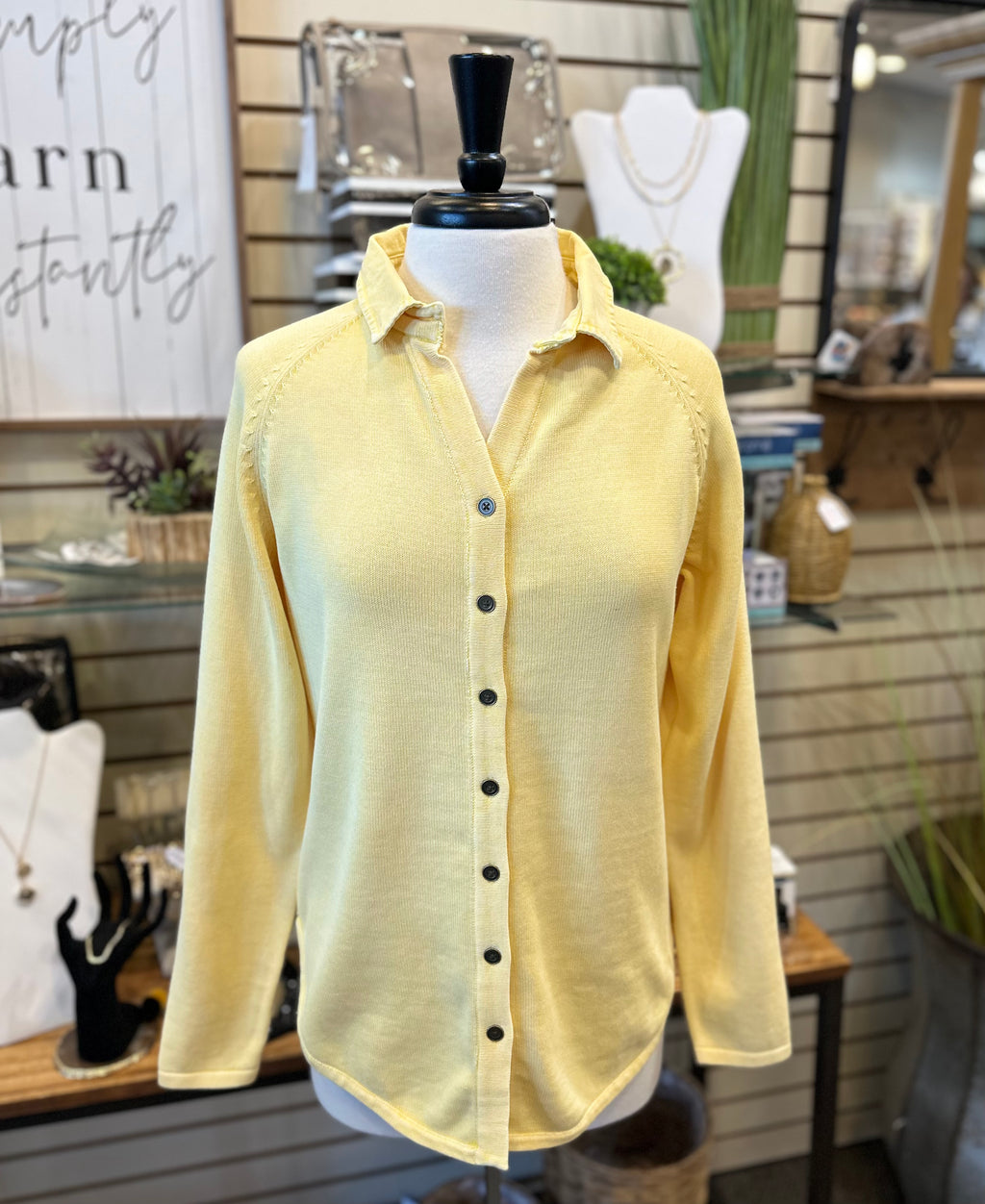 PBJ Blues Button Up Shirt - Mimosa Yellow