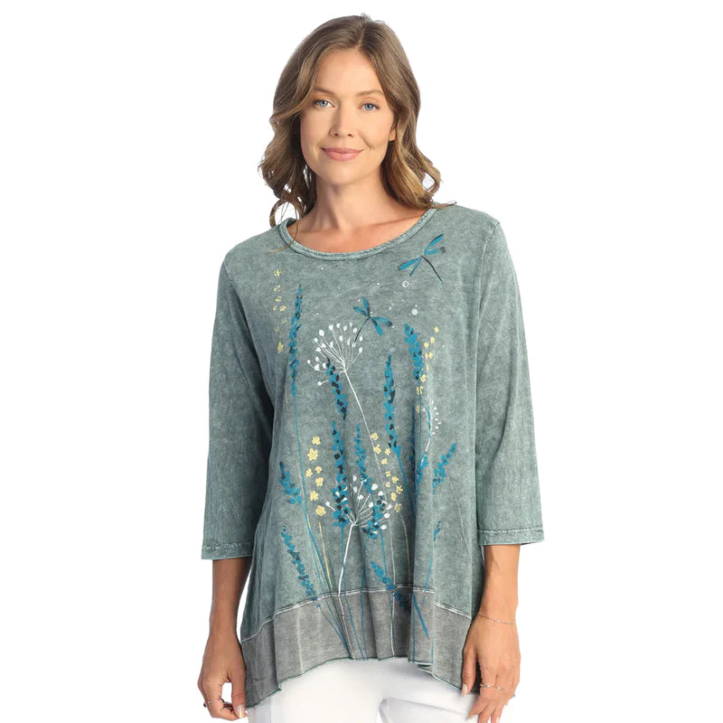 Jess & Jane Lina Mineral Wash Tunic with Georgette Contrast