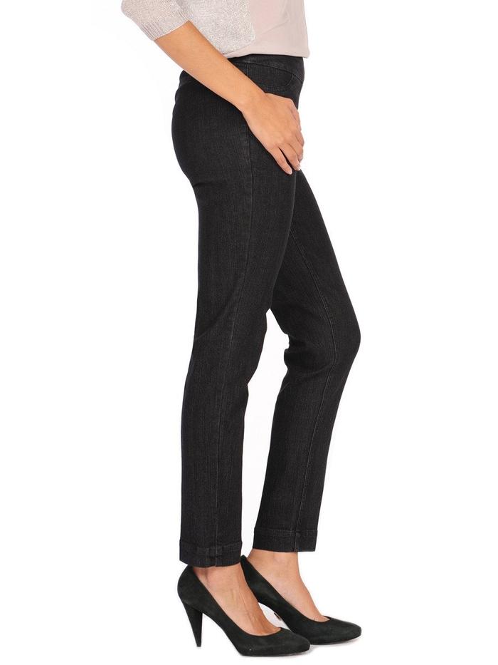 Slimsation by Multiples Pull-On Narrow Leg Pant / Black Denim