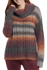 Tribal Fashions Ombre Cowl Neck Sweater